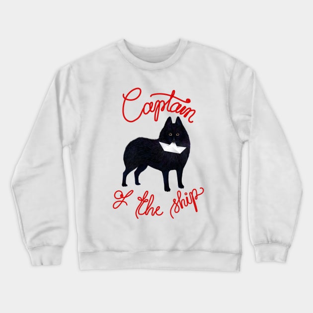 Captain Schipperke Crewneck Sweatshirt by illucalliart